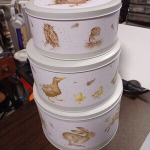 UK WRENDALE DESIGNS The Country Set' Set of 3 Cake Tins - Like New - Never Used!